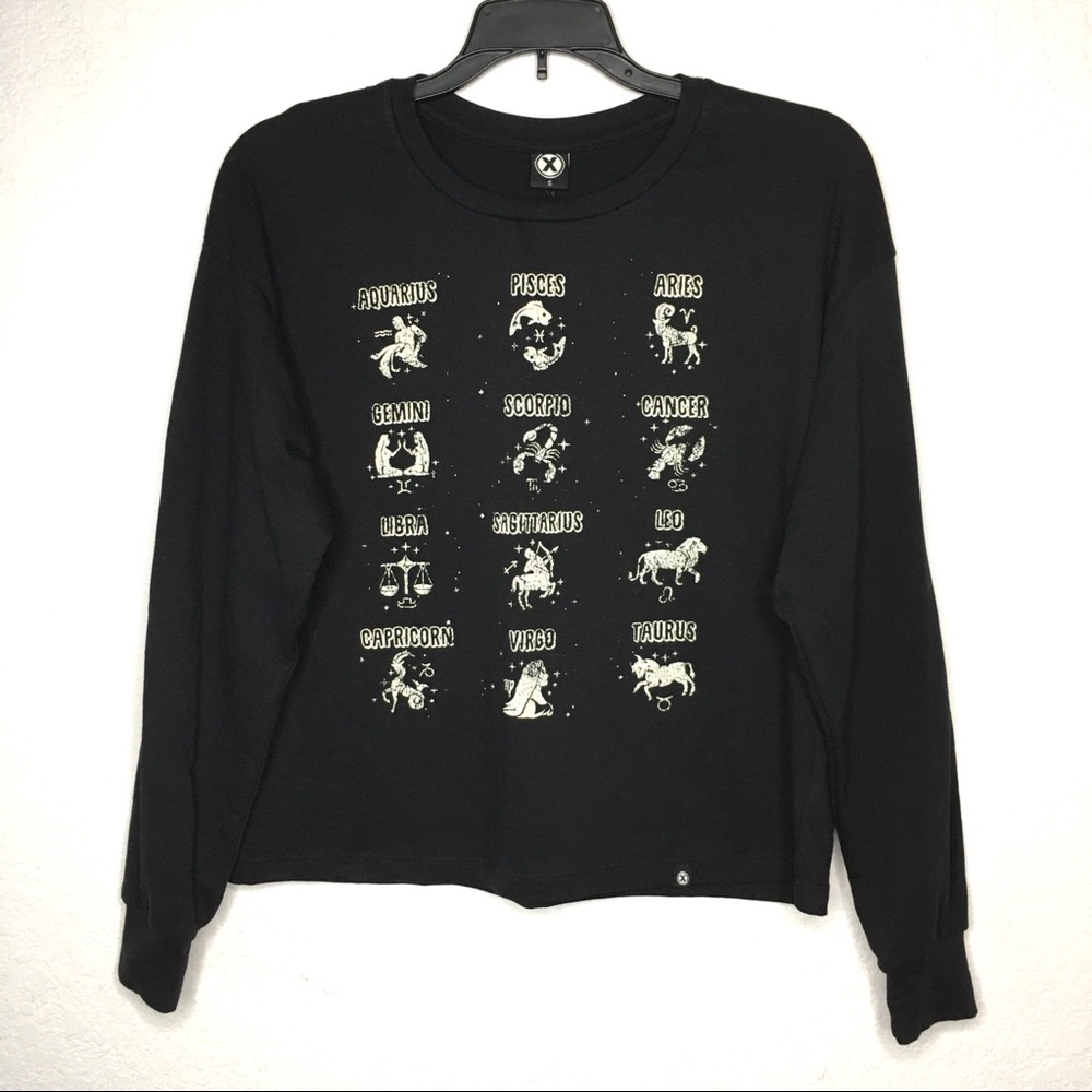 Circle X Zodiac Signs Sweatshirt Long Sleeve NWT